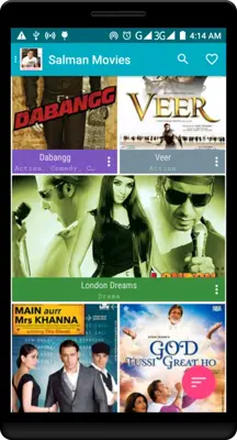 Salman khan and bollywood Movies songs clips android App screenshot 1